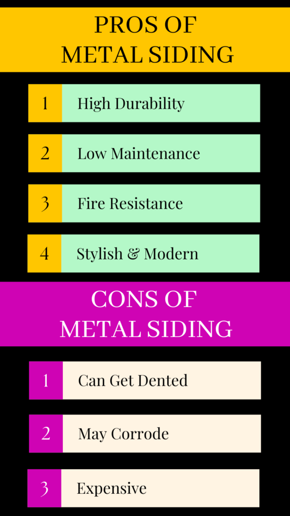 Infographic on Pros & Cons of Metal Siding for a Garage